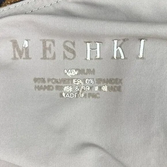 Meshki Brown Animal Leopard Print One Shoulder One Piece Bikini Swim Swimsuit M - Picture 4 of 4